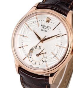 Alternative view of HandMade The Everose Rolex Cellini 50525 Silver Guilloche Dial