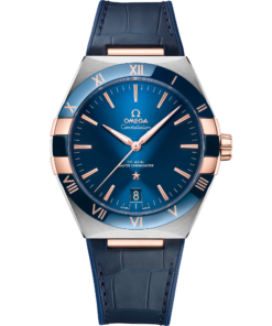 Omega CONSTELLATION 41 mm, steel ‑ Sedna™ gold on leather strap 131.23.41.21.03.001