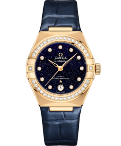 Omega CONSTELLATION 29 mm, yellow gold on leather strap 131.58.29.20.53.001