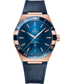 Omega CONSTELLATION 41 mm, Sedna™ gold on leather strap 131.63.41.21.03.001