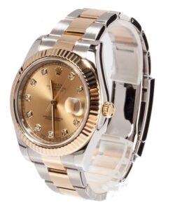 Alternative view of HandMade Rolex Datejust 116333 Champagne Diamond Dial