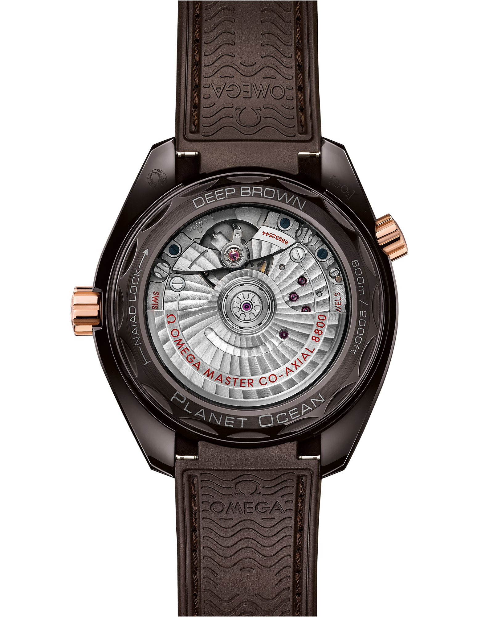 Omega SEAMASTER PLANET OCEAN 600M 39.5 mm, brown ceramic on rubber strap 215.62.40.20.13.001 - Image 2
