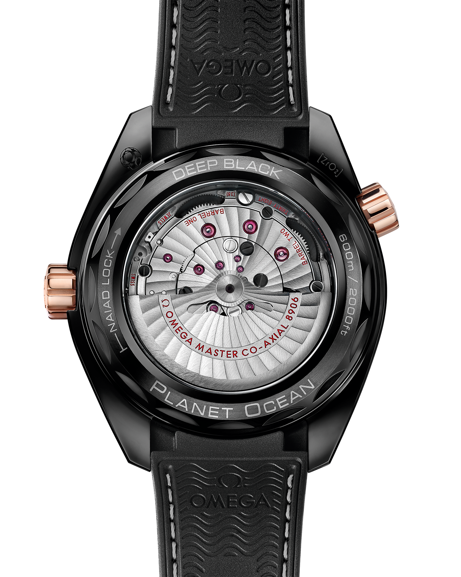 Omega SEAMASTER PLANET OCEAN 600M 45.5 mm, black ceramic on leather strap with rubber lining 215.63.46.22.01.001 - Image 2