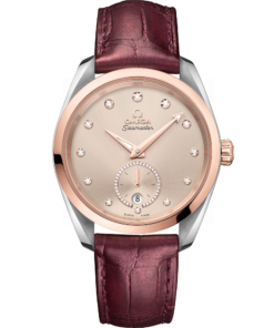 Omega SEAMASTER AQUA TERRA 150M 38 mm, steel ‑ Sedna™ gold on leather strap 220.23.38.20.59.001