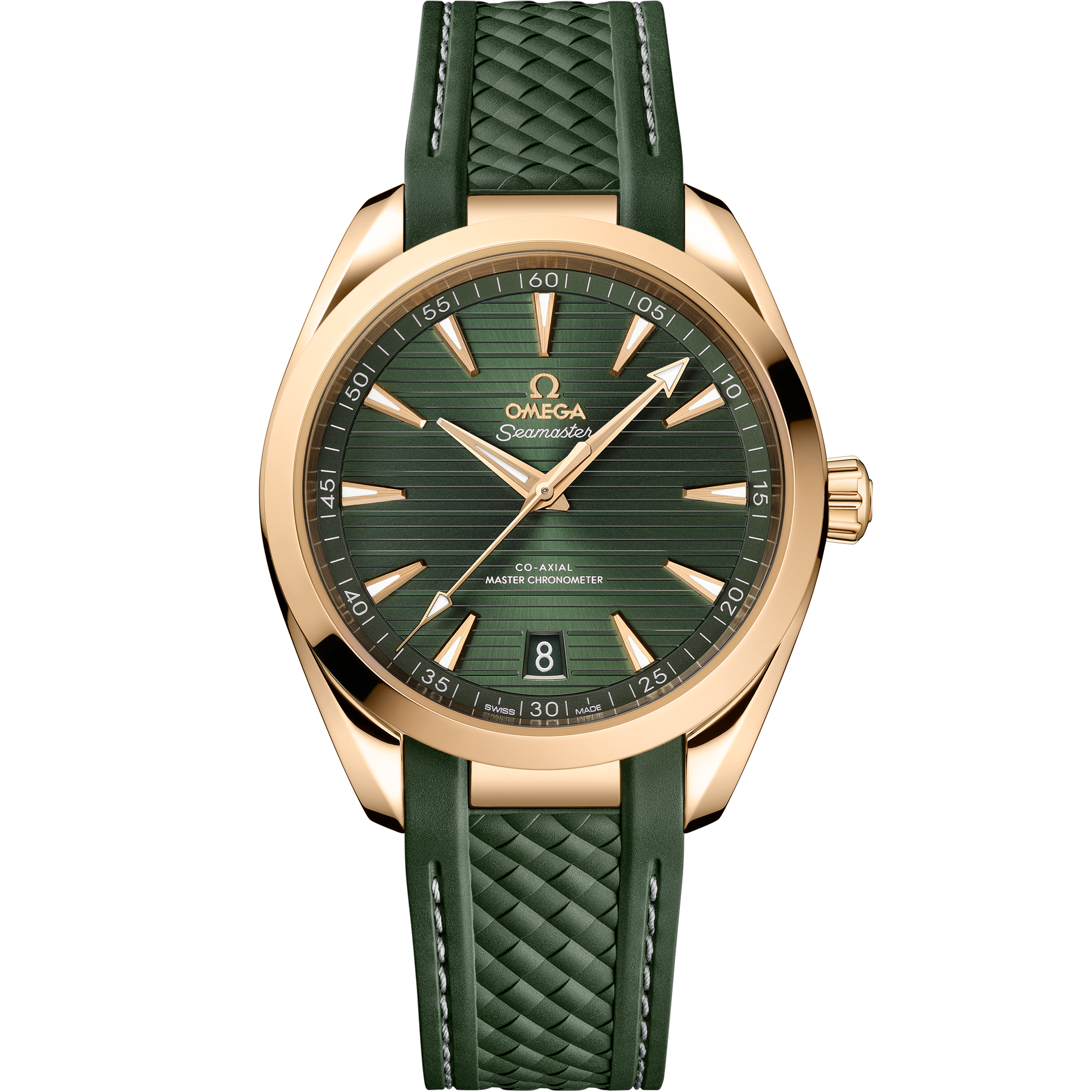 Omega SEAMASTER AQUA TERRA 150M 41 mm, Moonshine™ gold on rubber strap 220.52.41.21.10.001