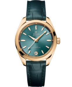 Omega SEAMASTER AQUA TERRA SHADES 34 mm, Moonshine™ gold on leather strap 220.53.34.20.10.001