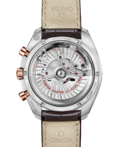 Alternative view of Omega SPEEDMASTER MOONPHASE 44.25 mm, steel ‑ Sedna™ gold on leather strap 304.23.44.52.13.001