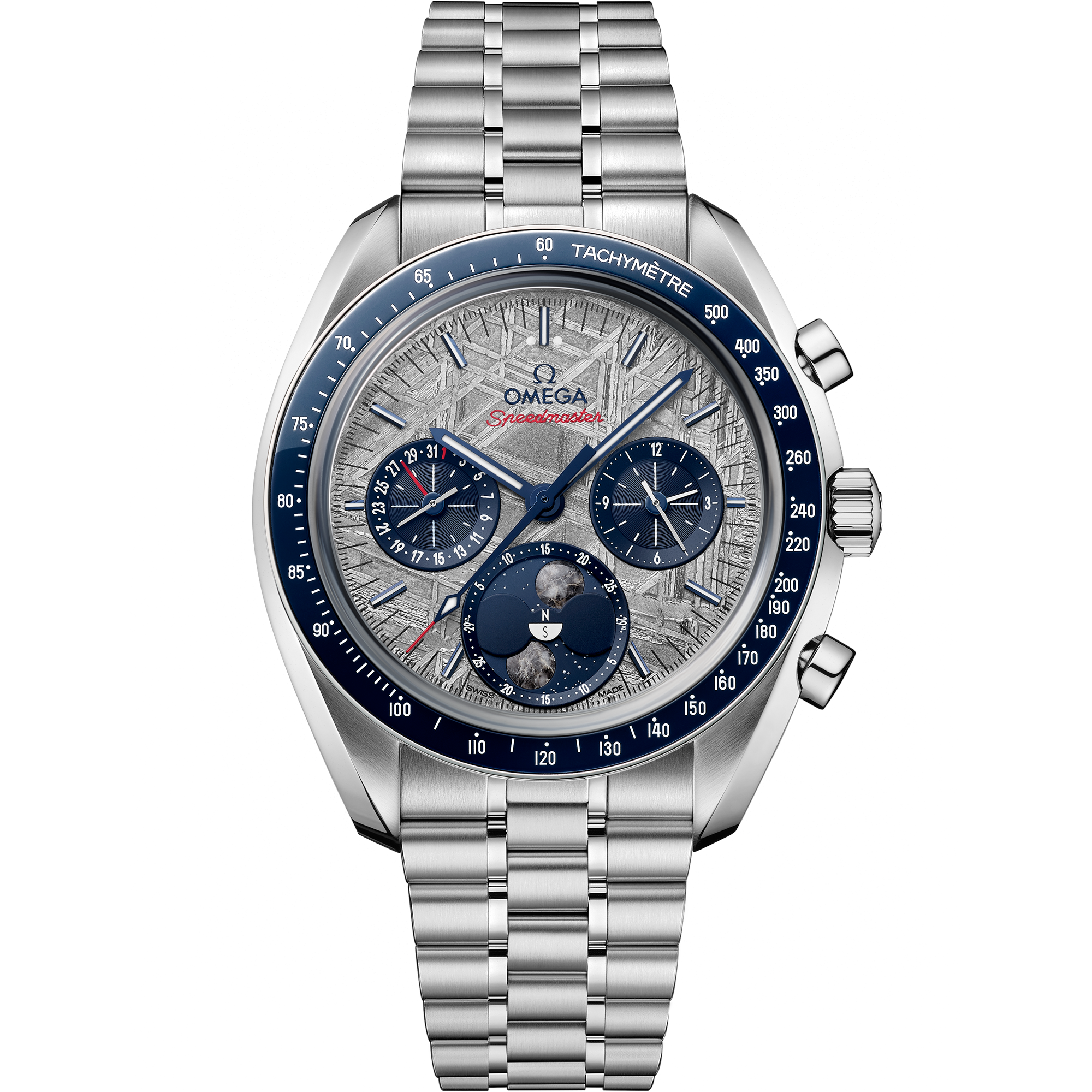Omega SPEEDMASTER MOONPHASE 43 mm, steel on steel 304.30.43.52.06.001