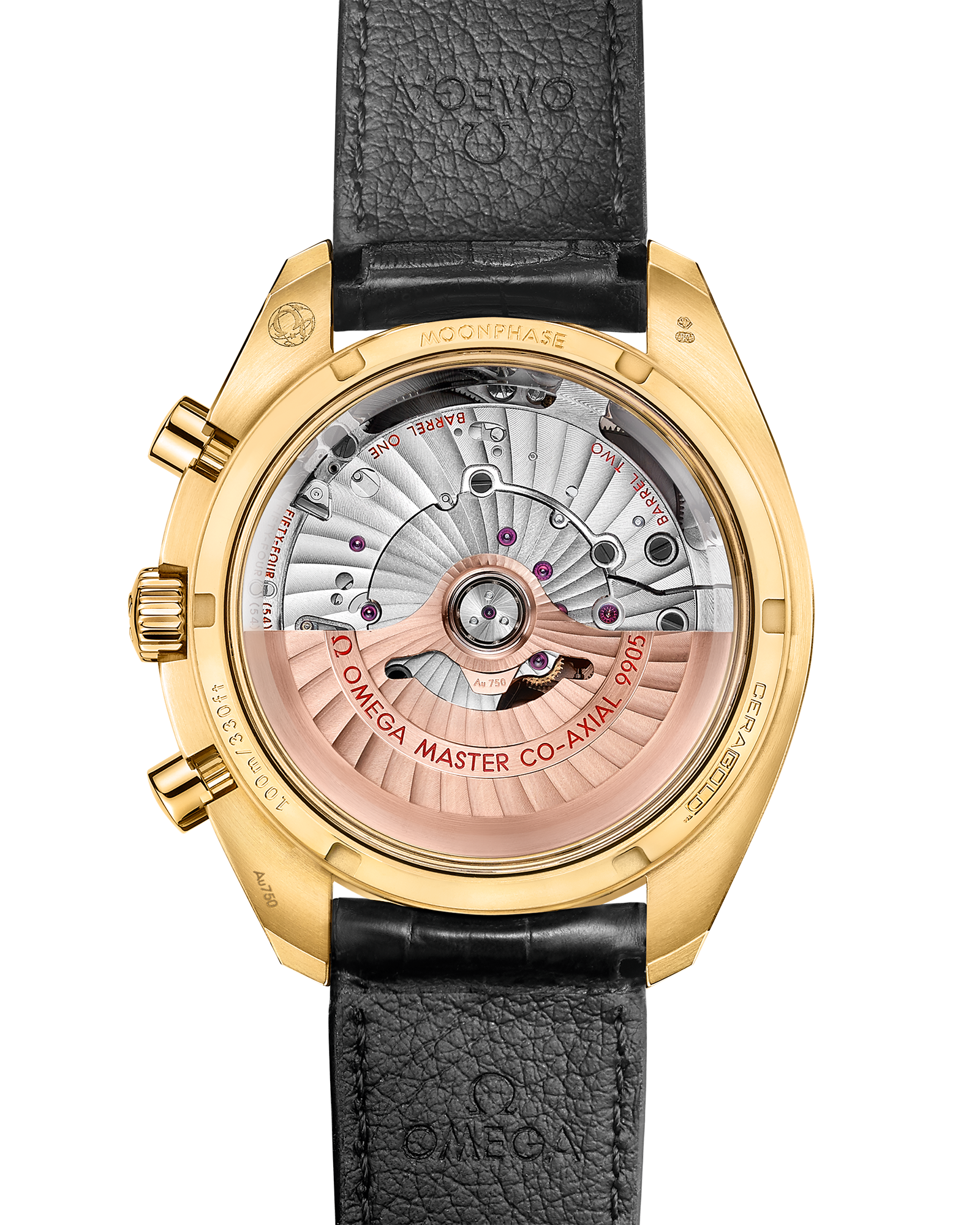 Omega SPEEDMASTER MOONPHASE 44.25 mm, yellow gold on leather strap 304.63.44.52.02.001 - Image 2