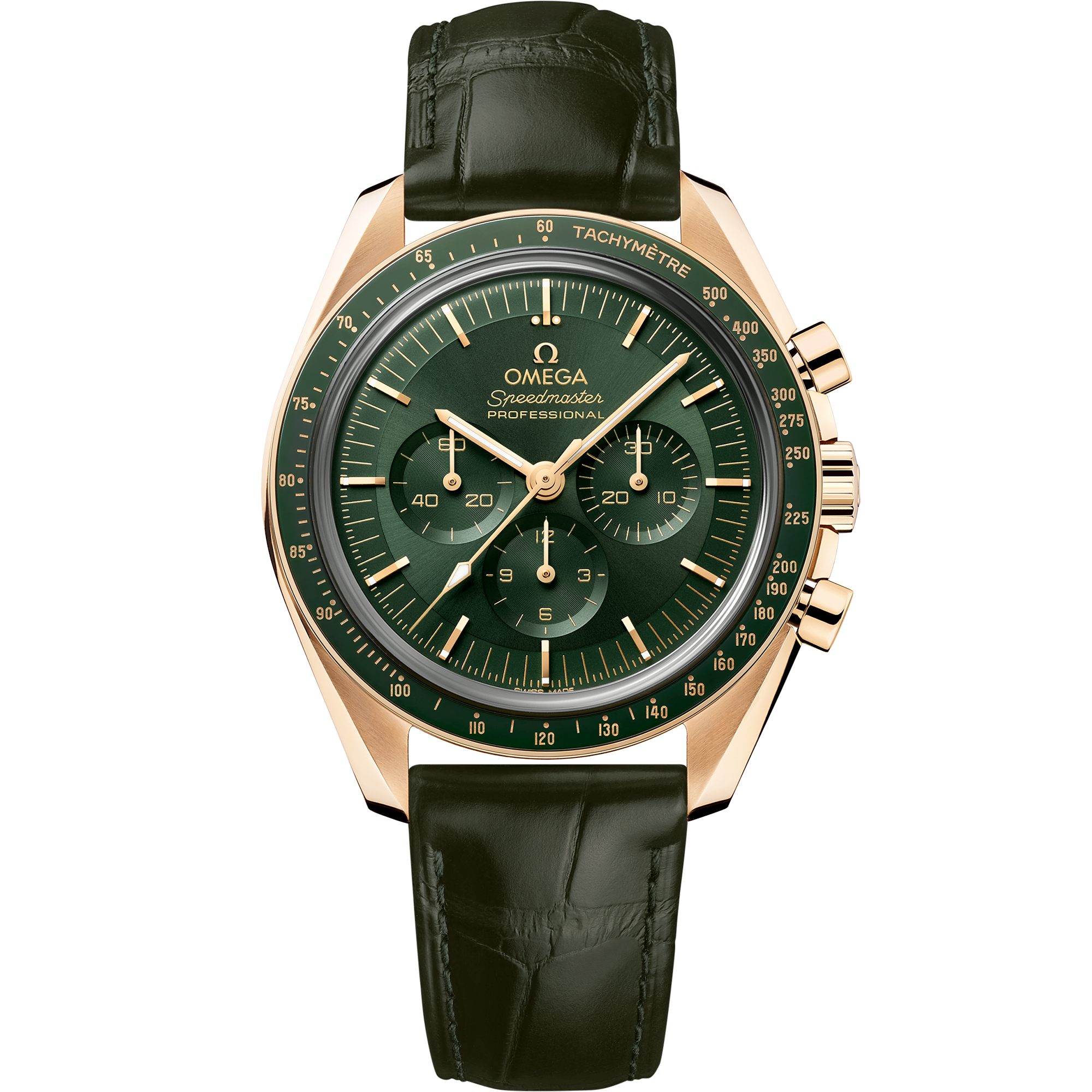 Omega SPEEDMASTER MOONWATCH PROFESSIONAL 42 mm, Moonshine™ gold on leather strap 310.63.42.50.10.001