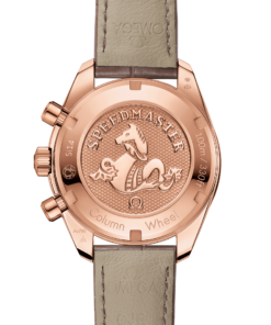Alternative view of Omega SPEEDMASTER 38 38 mm, Sedna™ gold on leather strap 324.68.38.50.02.003