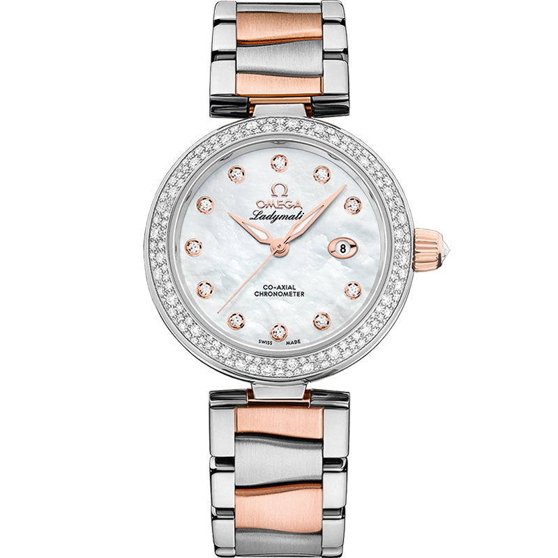 Omega DE VILLE LADYMATIC 34 mm, steel ‑ Sedna™ gold on steel ‑ Sedna™ gold 425.25.34.20.55.004