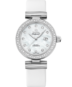 Omega DE VILLE LADYMATIC 34 mm, steel on leather strap 425.37.34.20.55.002