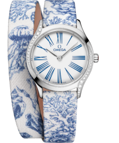 Omega DE VILLE MINI TRÉSOR 26 mm, steel on toile de jouy 428.17.26.60.04.001