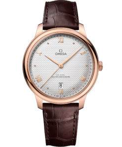 Omega DE VILLE PRESTIGE 40 mm, Sedna™ gold on leather strap 434.53.40.20.02.001
