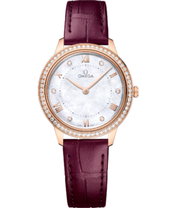 Omega DE VILLE PRESTIGE 30 mm, Sedna™ gold on leather strap 434.58.30.60.55.001