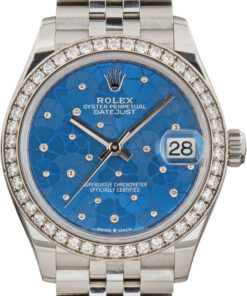 HandMade The Ladies Rolex Datejust 31 278384 Azzurro Blue Floral Motif Dial