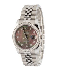 Alternative view of HandMade The Rolex Datejust 36 Ref 116244 Mother Of Pearl Diamond Dial