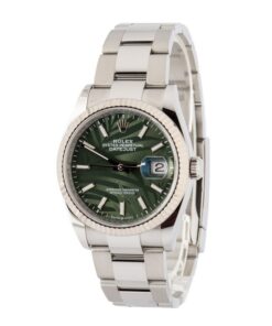 Alternative view of HandMade Rolex Datejust 36 Ref 126234 Green Palm Motif Dial