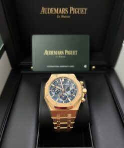 Alternative view of Audemars Piguet Royal Oak Chronograph Selfwinding Chronograph Blue Dial Rose gold 38mm Reference # 26715OR.OO.1356OR.01
