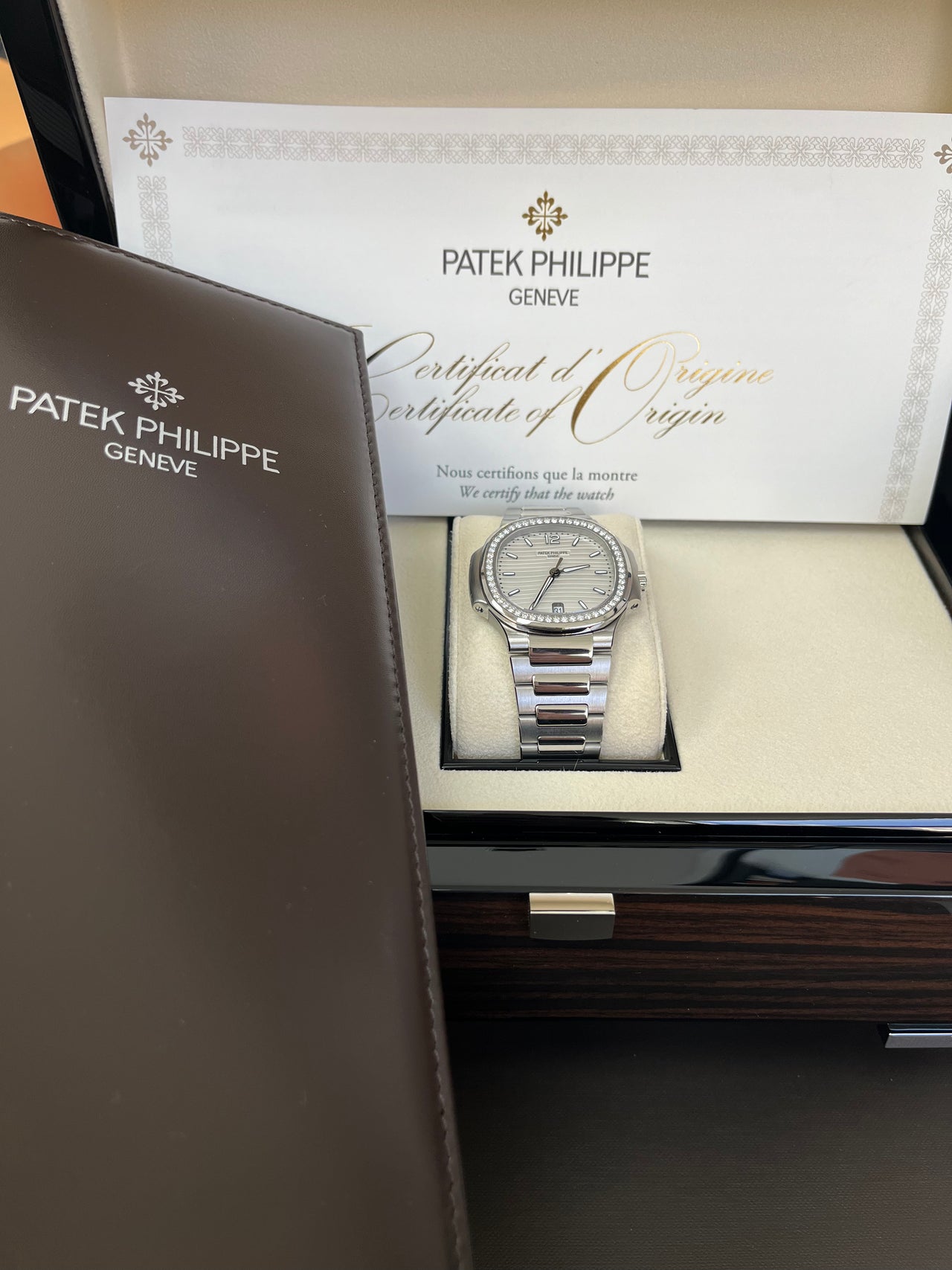 Patek Philippe Nautilus Diamond Bezel Silver Index Dial Reference #7118/1200A-010 - Image 8