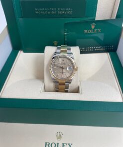 Alternative view of Rolex Datejust 36 Yellow Gold/Steel Golden Fluted Motif Dial Domed Bezel Oyster Bracelet (Ref 126233)