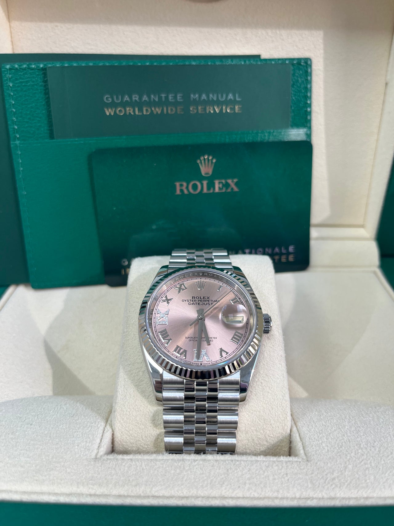 Rolex Datejust 36 Jubilee Pink Roman Dial Ladies (Reference 126234) - Image 2