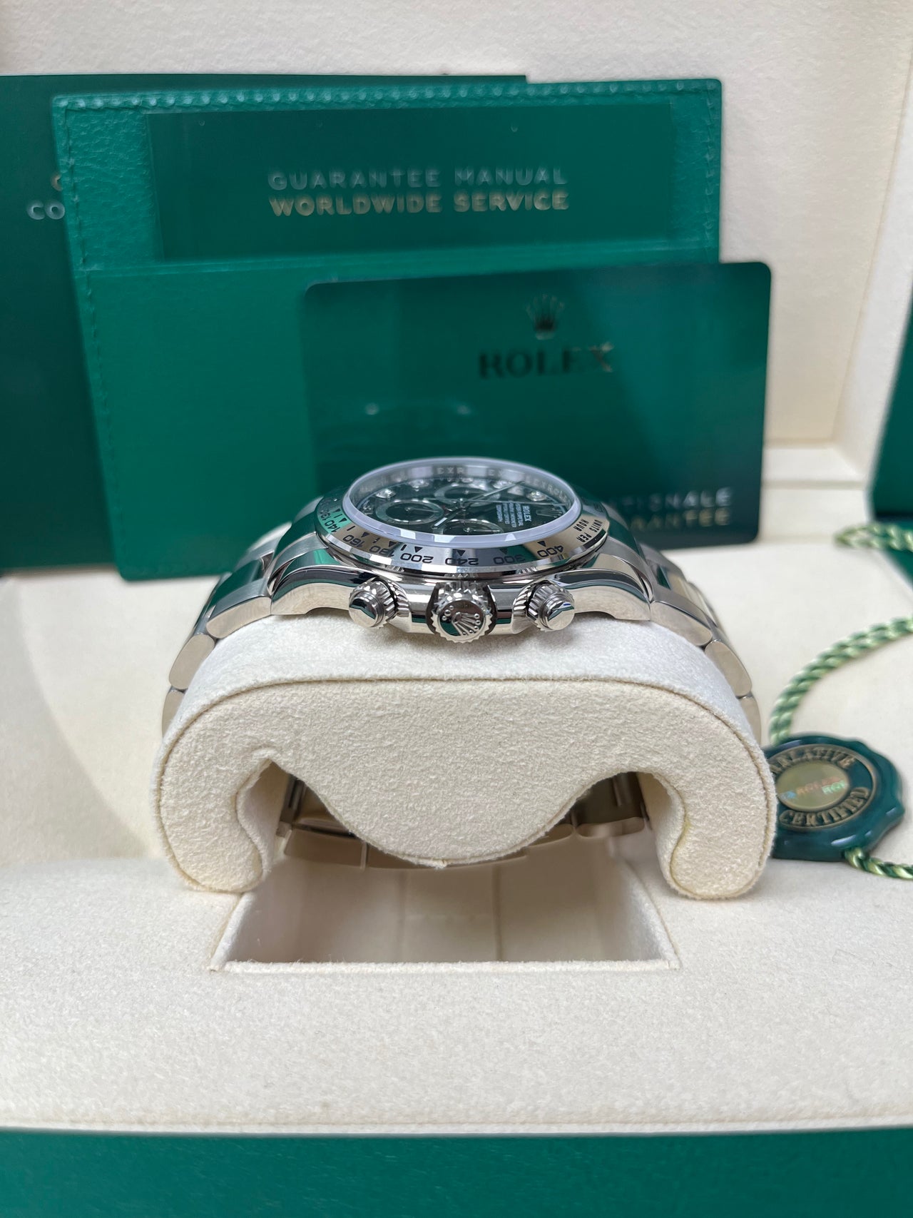 Rolex Daytona White Gold Black Diamond Dial Oyster Bracelet 40mm (Reference 116509) - Image 3