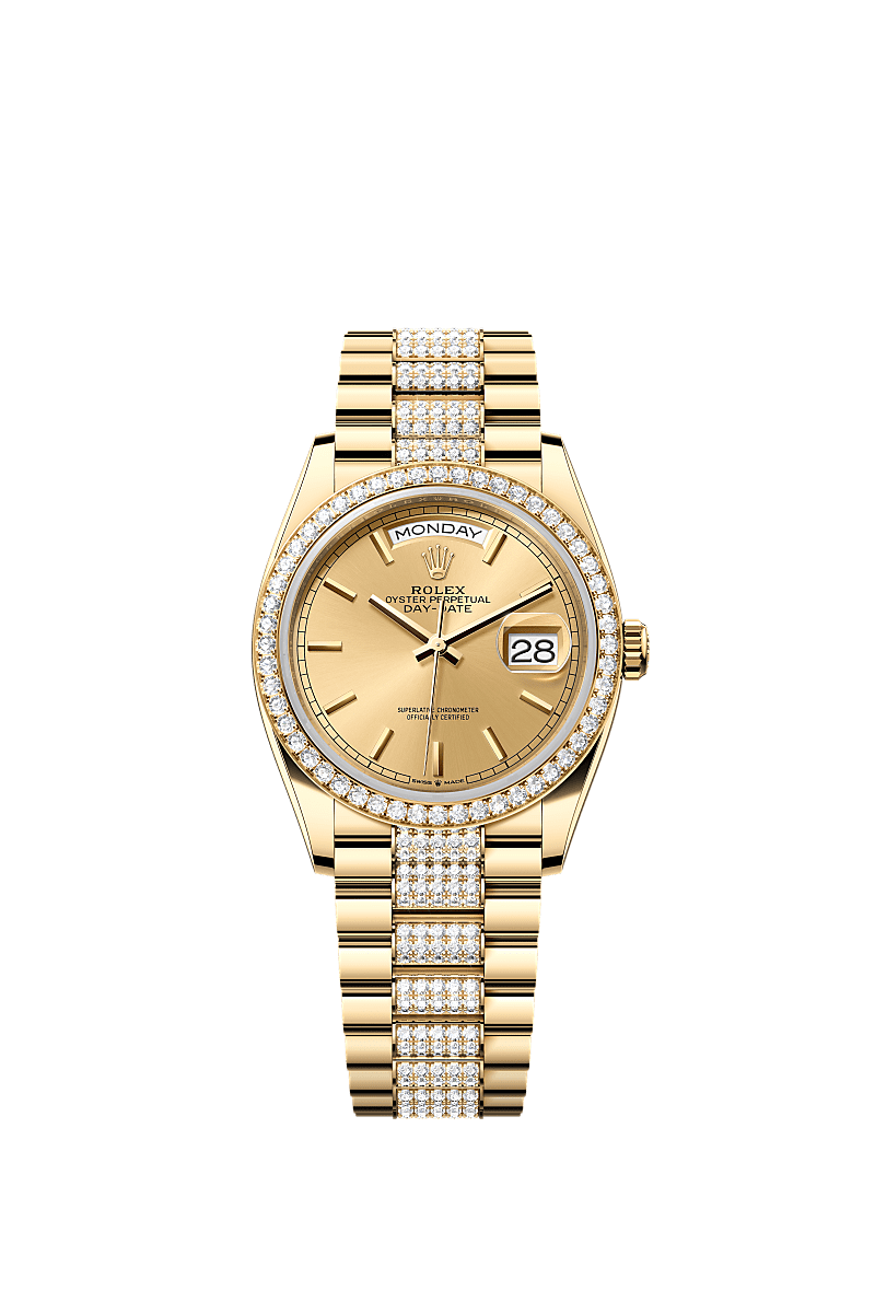 Rolex Day-Date 36 36 mm yellow gold and diamonds 128348rbr-0027