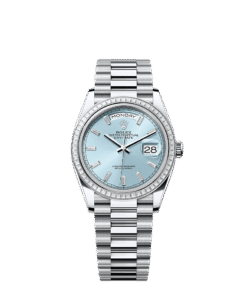 Rolex Day-Date 36 36 mm platinum and diamonds 128396tbr-0003