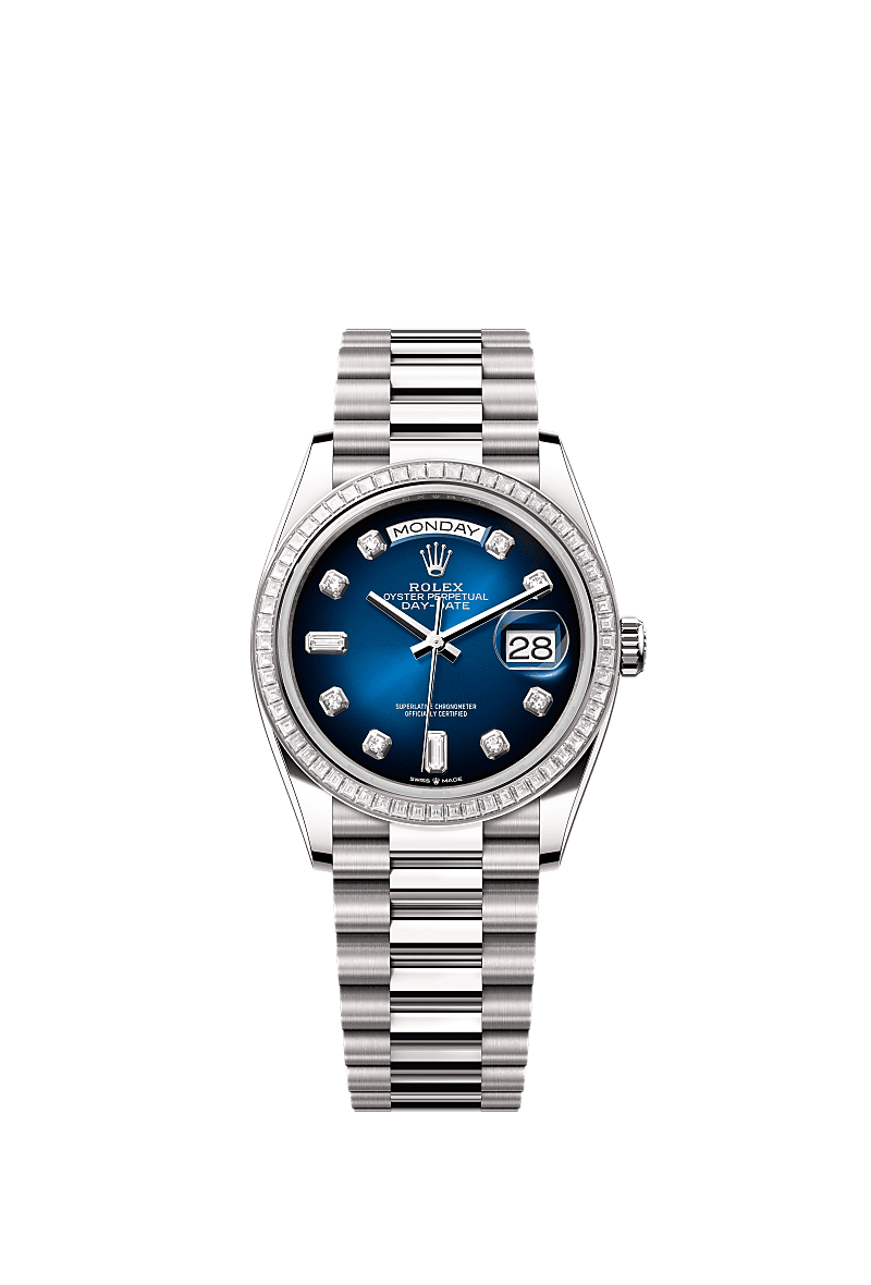 Rolex Day-Date 36 36 mm white gold and diamonds 128399tbr-0007