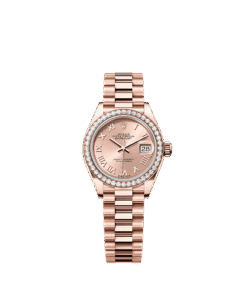 Rolex Lady-Datejust 28 mm Everose gold and diamonds 279135rbr-0027