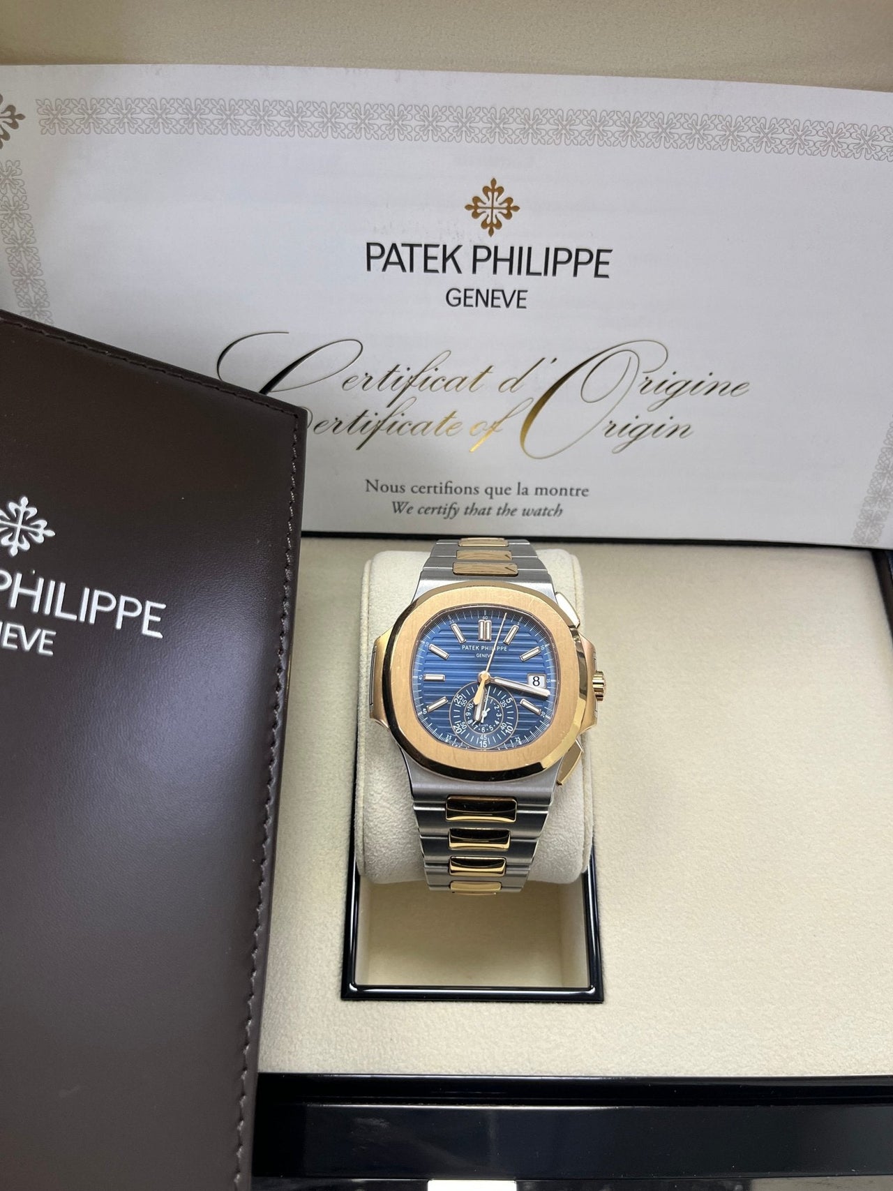 Patek Philippe Nautilus 40.5mm Two Tone Blue Gradient Dial (Ref # 5980/1AR-001) - Image 2