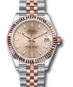 Rolex Datejust 31 Steel and Rose Gold Jubilee Bracelet / Index Pink Dial 278271