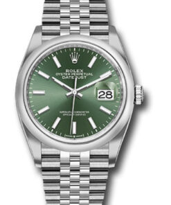 Rolex Datejust 36 Domed Bezel Mint Green Index Dial Jubilee Bracelet 126200