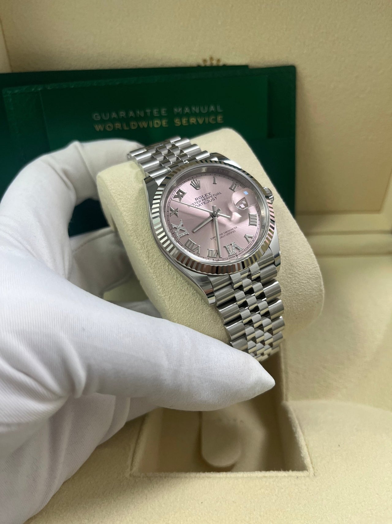 Rolex Datejust 36 Jubilee Pink Roman Dial Ladies (Reference 126234) - Image 8