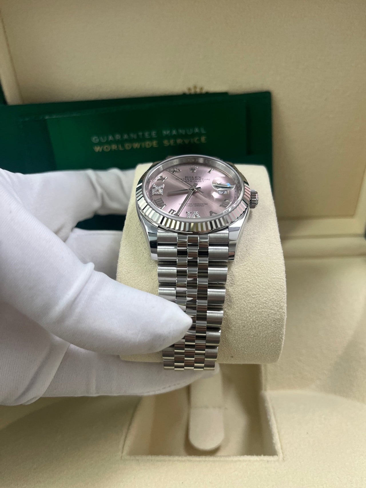Rolex Datejust 36 Jubilee Pink Roman Dial Ladies (Reference 126234) - Image 10