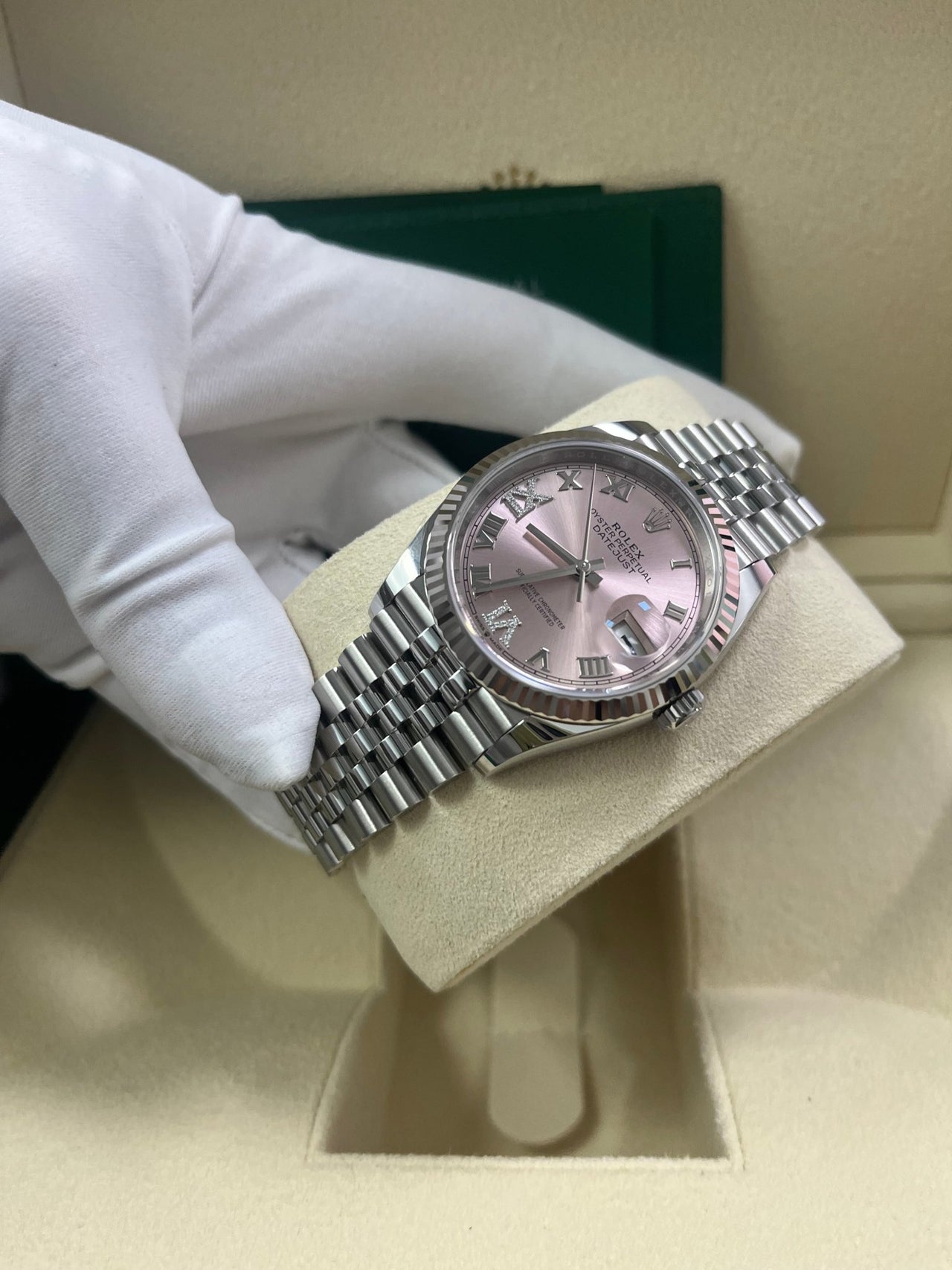 Rolex Datejust 36 Jubilee Pink Roman Dial Ladies (Reference 126234) - Image 11