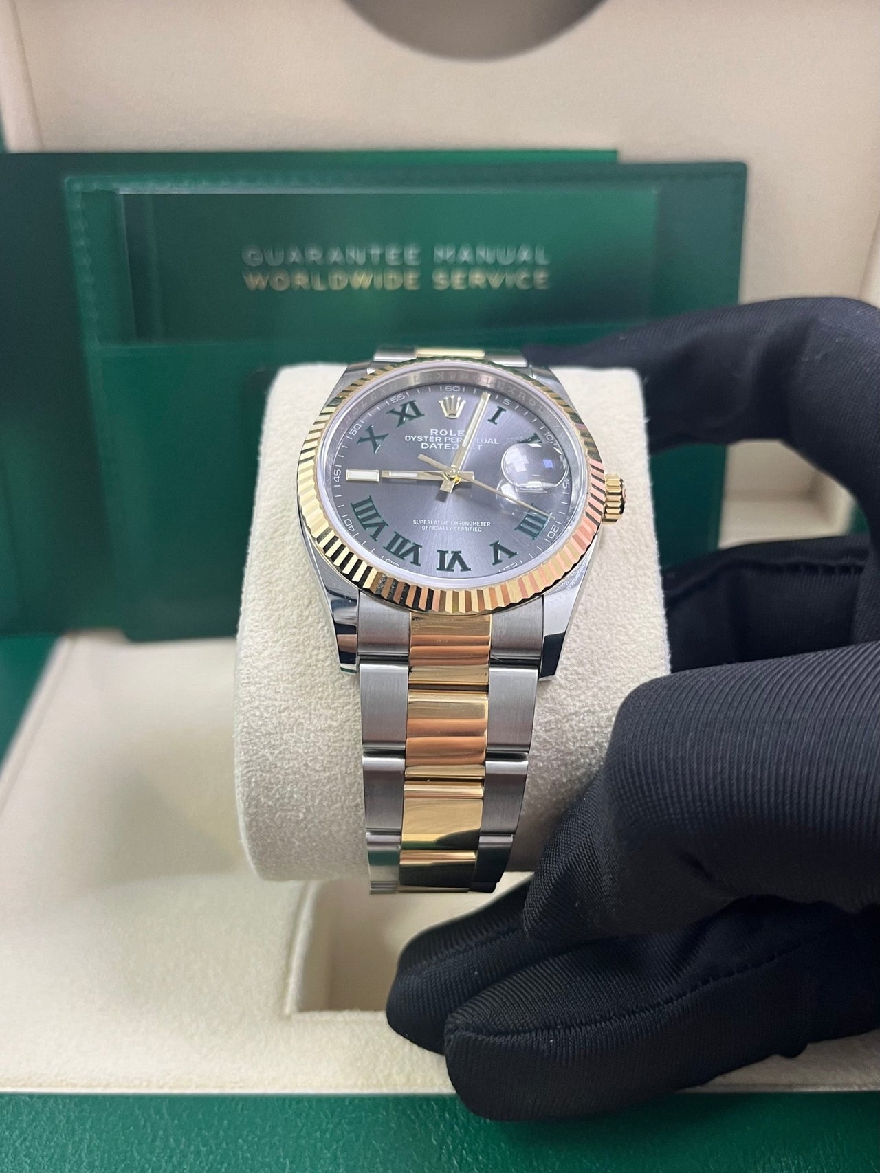 Rolex Datejust 36mm Wimbledon Dial Yellow Gold and Steel 126233 - Image 6