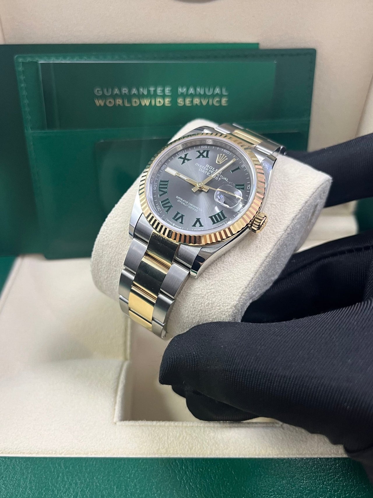 Rolex Datejust 36mm Wimbledon Dial Yellow Gold and Steel 126233 - Image 8