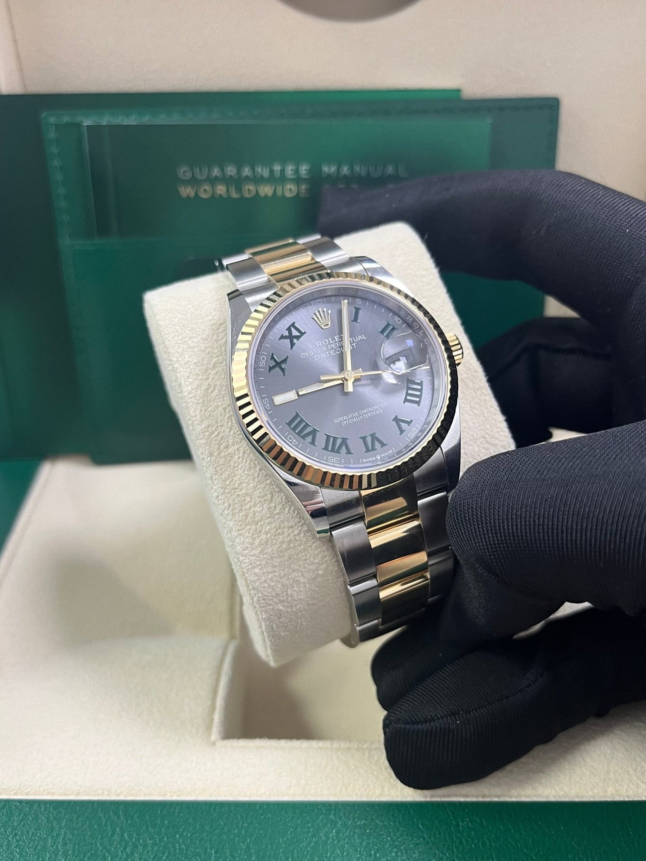 Rolex Datejust 36mm Wimbledon Dial Yellow Gold and Steel 126233 - Image 7