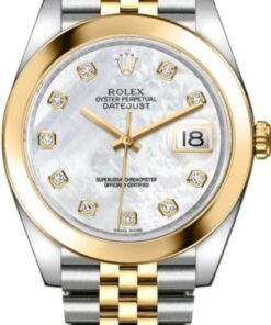 Rolex Datejust 41/ Two-Tone Yellow Gold & Steel/ Mother of Pearl Diamond Dial/ Smooth Bezel/ Jubilee Bracelet (Ref# 126303)