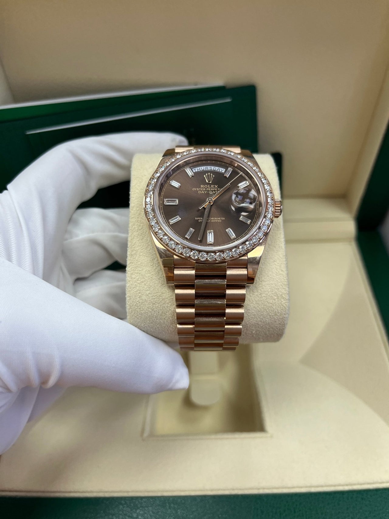 Rolex Day-Date 40 40 mm Everose gold and diamonds 228345rbr-0006 - Image 10